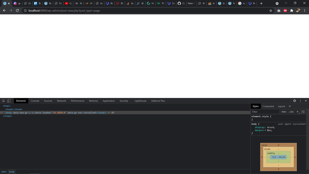 Roots Sage - WordPress Dashboard Page is Blank when "Add New" or "View ...