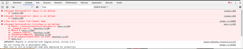Issues using jQuery and Vue in new Sage site - sage - Roots Discourse